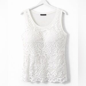 PattyBoutik White Lace Tank Top